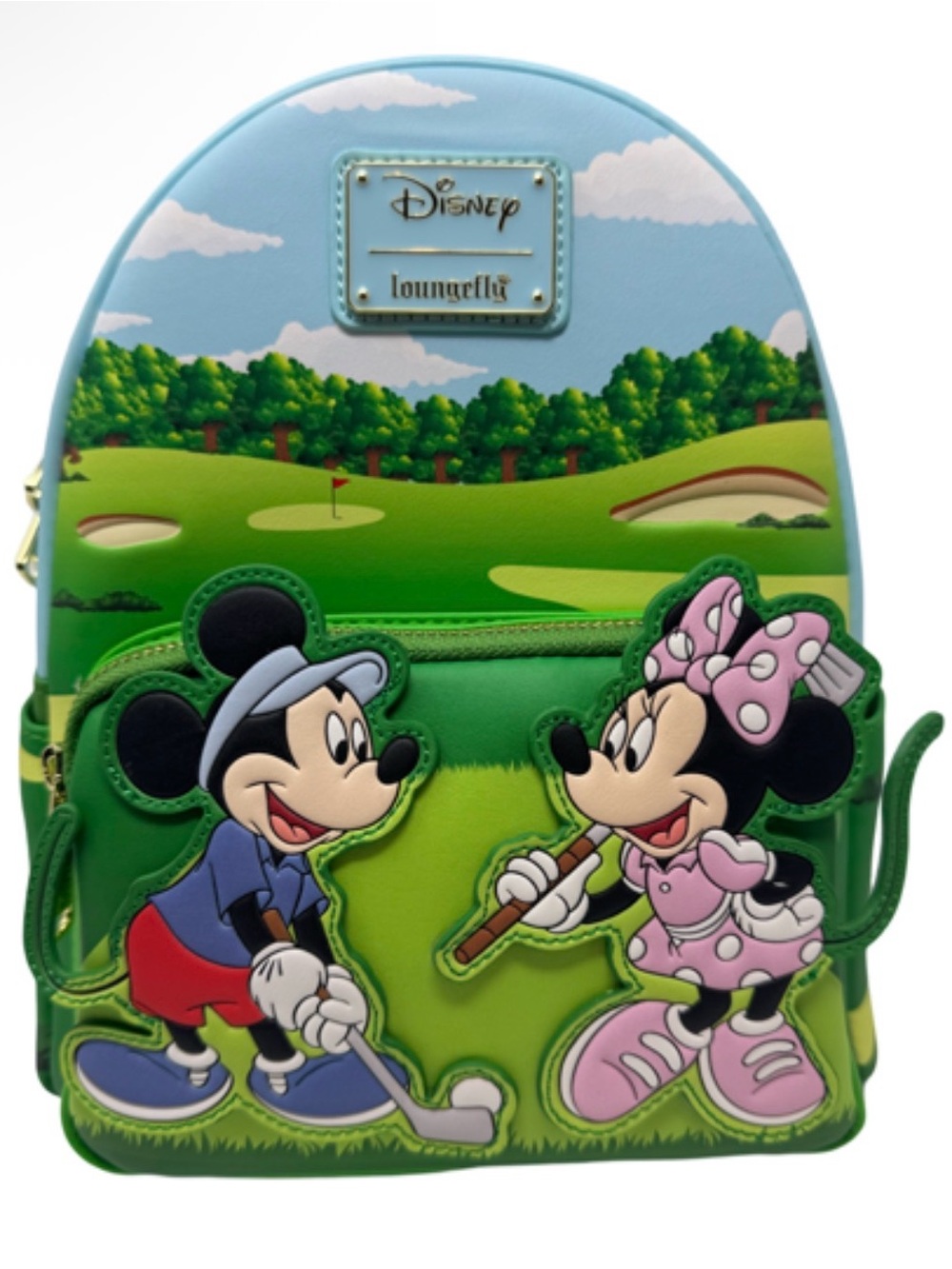 NWT MINNIE AND MICKEY GOLFING LOUNGEFLY BACKPACK
